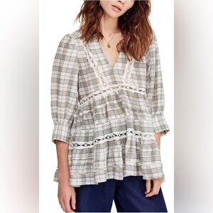 Plaid Dress with Lace Details